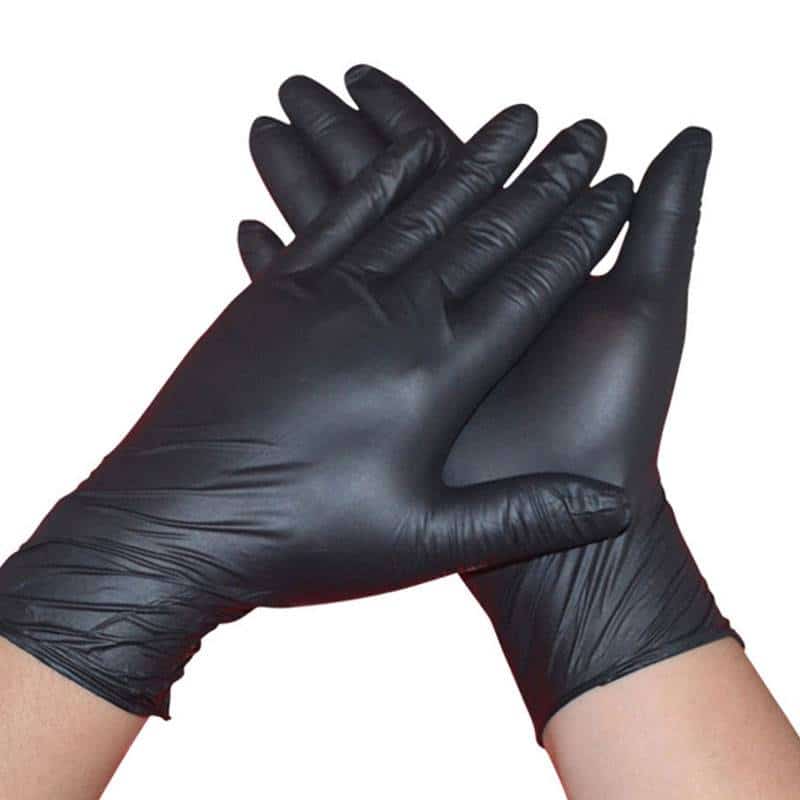 100 Pcs/Box of Black, Blue, or Transparent Disposable Gloves