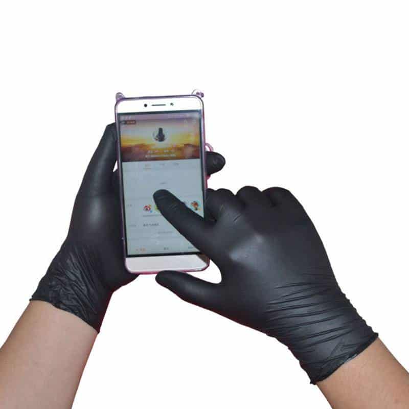 100 Pcs/Box of Black, Blue, or Transparent Disposable Gloves