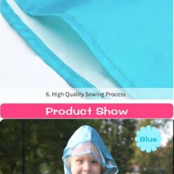 QIAN 2-9 Years Old Fashionable Waterproof Jumpsuit Raincoat Hooded Cartoon Kids One-Piece Rain Coat Tour Children Rain Gear Suit color: Pink|Blue|Yellow  New Arrivals 2020 Fight Coronavirus