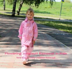 QIAN 2-9 Years Old Fashionable Waterproof Jumpsuit Raincoat Hooded Cartoon Kids One-Piece Rain Coat Tour Children Rain Gear Suit color: Pink|Blue|Yellow  New Arrivals 2020 Fight Coronavirus