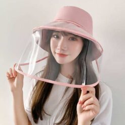 Anti-fog Panama Hat Unisex Summer Anti-saliva Bucket Hats Big Brim Transparent TPU protection Removable Fisherman hat Sun Cap color: beige|black|Khaki|Pink|Black|Yellow  New Arrivals 2020 Fight Coronavirus