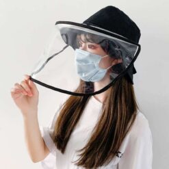 Anti-fog Panama Hat Unisex Summer Anti-saliva Bucket Hats Big Brim Transparent TPU protection Removable Fisherman hat Sun Cap color: beige|black|Khaki|Pink|Black|Yellow  New Arrivals 2020 Fight Coronavirus