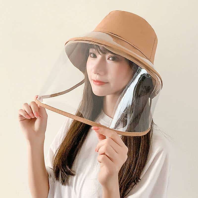 Anti-fog Panama Hat Unisex Summer Anti-saliva Bucket Hats Big Brim Transparent TPU protection Removable Fisherman hat Sun Cap