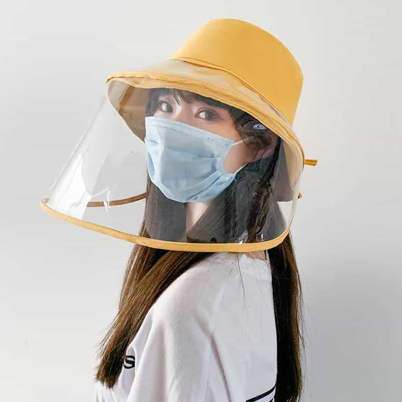 Anti-fog Panama Hat Unisex Summer Anti-saliva Bucket Hats Big Brim Transparent TPU protection Removable Fisherman hat Sun Cap