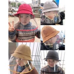 Child Casual Solid Anti-spitting Hat Dustproof Cover Cap Bucket Hat peaked cap Hat For Kid Isolate germs Защитный колпачок#2 color: Orange|Red|Yellow  New Arrivals 2020 Fight Coronavirus