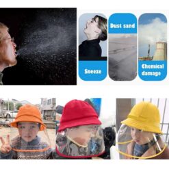 Child Casual Solid Anti-spitting Hat Dustproof Cover Cap Bucket Hat peaked cap Hat For Kid Isolate germs Защитный колпачок#2 color: Orange|Red|Yellow  New Arrivals 2020 Fight Coronavirus