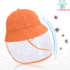 Fisherman Hat with Face Shield For Kids color: Orange|Red|Yellow  New Arrivals Coronavirus Protective Gear