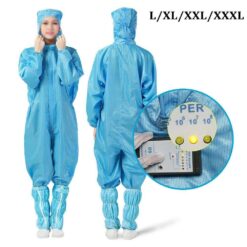 Reusable Protective Overalls Splashproof Protective Suits + Disposable Shoe Cover Personal Protective Equipment color: Blue|White  New Arrivals 2020 Fight Coronavirus