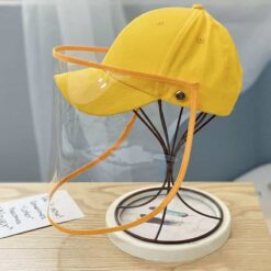 Kids Protective Hat Transparent Anti-saliva Removable Outdoor Baseball Cap For Children Dust Cover Full Face Anti Droplet Hat color: Black|Blue|White|Yellow  New Arrivals 2020 Fight Coronavirus