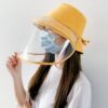Visually Transparent Plastic Women’s Hat Removable Cap for Women Sun Chapeu Feminino Bucket Hats color: beige|Khaki|no face sheild|Pink|Black|Yellow  New Arrivals 2020 Fight Coronavirus Face Masks Best Sellers