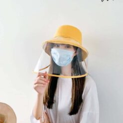 Visually Transparent Plastic Women’s Hat Removable Cap for Women Sun Chapeu Feminino Bucket Hats color: beige|Khaki|no face sheild|Pink|Black|Yellow  New Arrivals 2020 Fight Coronavirus Face Masks Best Sellers