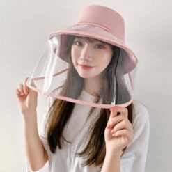 Visually Transparent Plastic Women’s Hat Removable Cap for Women Sun Chapeu Feminino Bucket Hats color: beige|Khaki|no face sheild|Pink|Black|Yellow  New Arrivals 2020 Fight Coronavirus Face Masks Best Sellers