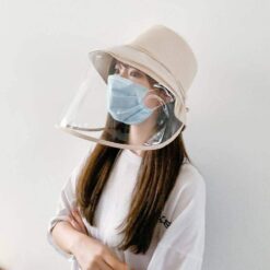 Visually Transparent Plastic Women’s Hat Removable Cap for Women Sun Chapeu Feminino Bucket Hats color: beige|Khaki|no face sheild|Pink|Black|Yellow  New Arrivals 2020 Fight Coronavirus Face Masks Best Sellers