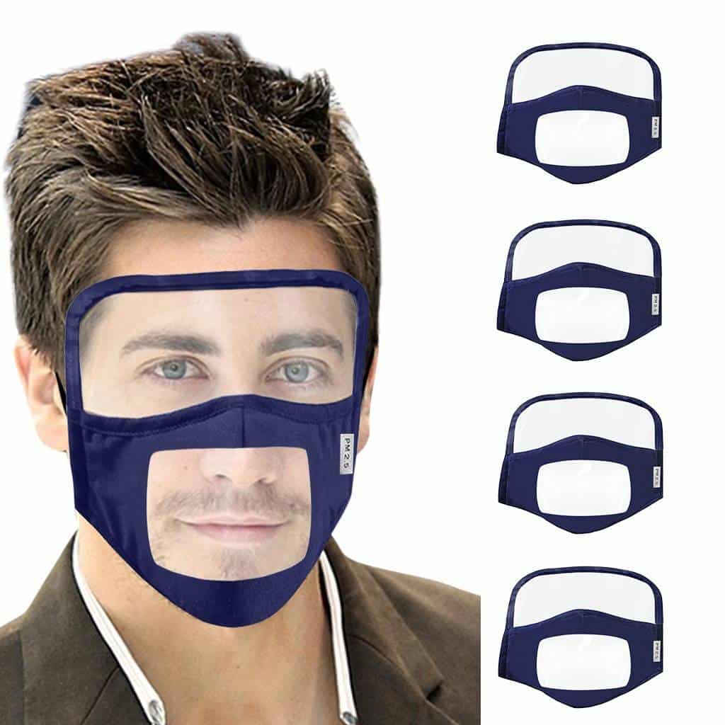 4Pcs Masque Adult Face Mask with Eyes Screen Mask With Clear Window Visible Dustproof Mascarillas Cosplay Mask