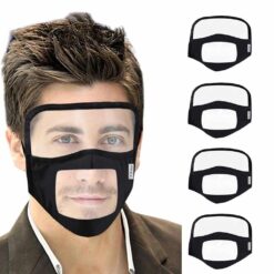 4Pcs Masque Adult Face Mask with Eyes Screen Mask With Clear Window Visible Dustproof Mascarillas Cosplay Mask color: A|B|C|D|E  New Arrivals 2020 Face Masks