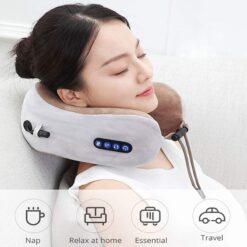 Electric Neck Massager U Shaped Pillow Multifunctional Portable Shoulder Cervical Massager Travel Home Car Relax Massage Pillow color: Full Function|Only vibration  New Arrivals Uncategorized Best Sellers Clearance