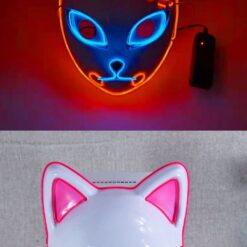 2021 new halloween christmas mask led luminous fox mask cold light mask anime cos props holiday party dance party mask supplies color: 01|02|03  New Arrivals Uncategorized Face Masks