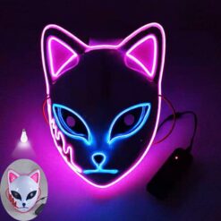 2021 new halloween christmas mask led luminous fox mask cold light mask anime cos props holiday party dance party mask supplies color: 01|02|03  New Arrivals Uncategorized Face Masks
