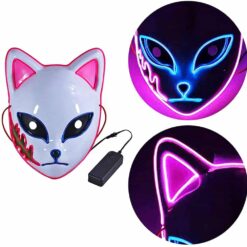 Anime Demon Slayer Kimetsu No Yaiba LED Mask Cosplay Props Sabito Kamado Tanjirou Makomo Halloween Party Light Masks For Adult color: LED 01|LED 02|LED 03|No LED 01|No LED 02|No LED 03  New Arrivals Uncategorized Face Masks
