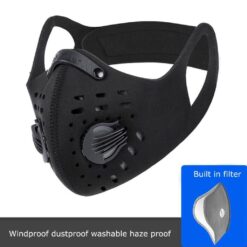 #3 Bike Face Mask With Filter Activated Carbon Mesh Cycling Half Facemask For Outdoor Sports Unisex Dust Masks Halloween Cosplay color: Navy|Orange|Wine|Gray with 2 Filters|Black  Face Masks For Adults New Arrivals Protection Against COVID-19 Best Sellers