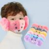 Children Reusable Protective cartoon Printing Mouth Mask Anti Dust Face Mask Windproof Keep Warm Earmuffs Mouth-muffle Mask color: grey|Khaki|Pink|Purple|Red|Blue  New Arrivals Protection Against COVID-19 Safest Face Masks For Kids Best Back to School Face Masks For Kids