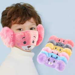 Children Reusable Protective cartoon Printing Mouth Mask Anti Dust Face Mask Windproof Keep Warm Earmuffs Mouth-muffle Mask color: grey|Khaki|Pink|Purple|Red|Blue New Arrivals Protection Against COVID-19 Safest Face Masks For Kids Best Back to School Face Masks For Kids