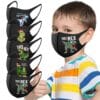 Christmas Cartoon Dinosaur Reusable Face Mask Child Masks For Protection Children Washable Face Mask For Kids Boy Halloween color: A|B|C|D|E  New Arrivals Protection Against COVID-19 Safest Face Masks For Kids Best Back to School Face Masks For Kids Best Sellers