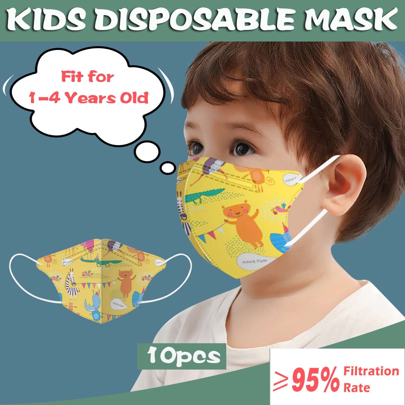 Cute Disposable Face Masks For Toddlers (10 Pcs) color: 10PC A|10PC B|10PC C|10PC D|10PC E|10PC F|10PC G|10PC H|10PC I|10PC J|10PC K|10PC L|10PC M|10PC N|10PC O|10PC P|10PC Q|10PC R|10PC S|10PC T|10PC U|10PC V|10PC W|10PC X  New Arrivals Protection Against COVID-19 Face Masks Face Mask Extensions For Kids or Adults Safest Face Masks For Kids Best Back to School Face Masks For Kids