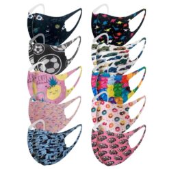 Cute Washable Face Masks For Kids (10 Masks) color: A|B|C|D|E|F|G|H|I|J|K|L|M|N|O|P|Q|R  New Arrivals Protection Against COVID-19 Safest Face Masks For Kids Best Back to School Face Masks For Kids Best Sellers