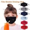 Day Care And Kinder-KKGarden. Wholesale Masks Kids Boys Girl Dustproof Drinking Breather Face Mask Hole Straw Halloween Cosplay Mondkapjes Wasbaar Mascarillas color: Hot Pink|Navy Blue|Red|Gray with 2 Filters|Black|Blue  New Arrivals Protection Against COVID-19 Safest Face Masks For Kids Best Back to School Face Masks For Kids Best Sellers