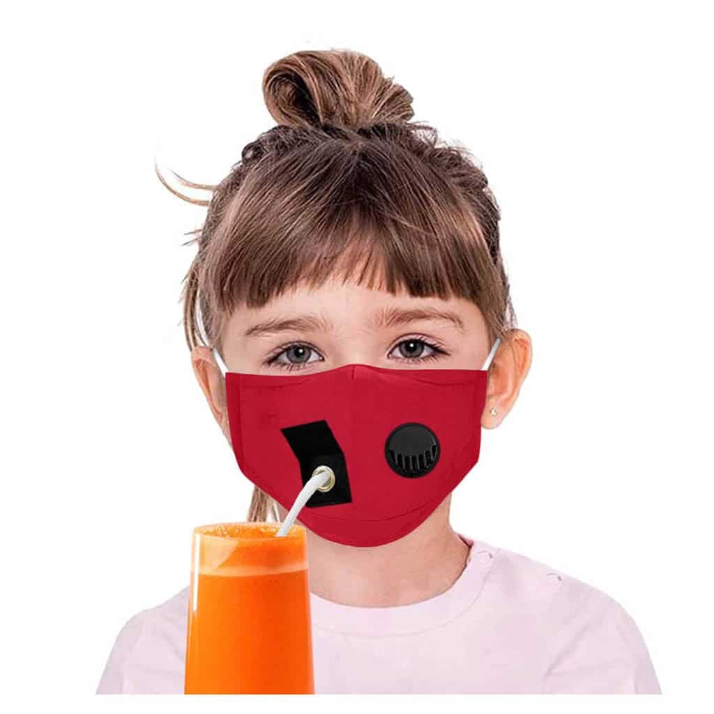 Day Care And Kinder-KKGarden. Wholesale Masks Kids Boys Girl Dustproof Drinking Breather Face Mask Hole Straw Halloween Cosplay Mondkapjes Wasbaar Mascarillas