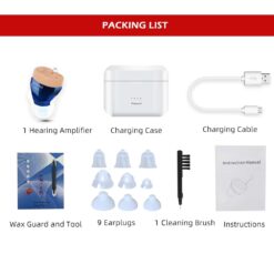 Rechargeable Hearing Aids V30 Intelligent Audifonos Mini Inner Ear for Elderly Sound Amplifier for Deafness with Charging Case color: V30-Blue|V30-Pair|V30-Red  Best Hearing Aids In 2022 New Arrivals Best Sellers