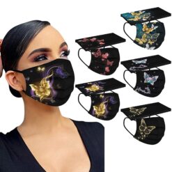 Adult Face Mask. 50pc Disposable Masks Butterflies Mask for Women Fashion Covers Fashion Mouths 3-ply Proteccion Face Masks Halloween Cosplay color: A 50PCS|B 50PCS|C 50PCS|D 50PCS|E 50PCS|F 50PCS  Face Masks For Adults New Arrivals Protection Against COVID-19 Best Sellers