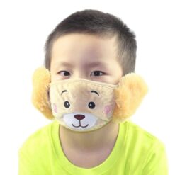 Children Reusable Protective cartoon Printing Mouth Mask Anti Dust Face Mask Windproof Keep Warm Earmuffs Mouth-muffle Mask color: grey|Khaki|Pink|Purple|Red|Blue  New Arrivals Protection Against COVID-19 Safest Face Masks For Kids Best Back to School Face Masks For Kids