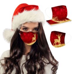Christmas Deer Disposable Mask Face Mask Adult Halloween Mouth Mask Cute Disposable Masks Woman Mascarillas Desechables Mujer color: A|B|C|D|E  Face Masks For Adults New Arrivals Protection Against COVID-19