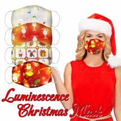 Christmas Lights Glowing Washable Face Mask Cartoons Covers Fashion Mouths Led Mouth Masks Halloween Cosplay Navidad Mascara color: A|B|C|D|G  Face Masks For Adults New Arrivals Protection Against COVID-19 Face Masks Best Sellers