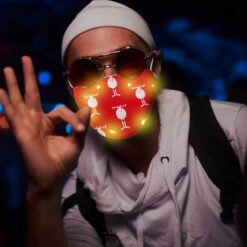Christmas Lights Glowing Washable Face Mask Cartoons Covers Fashion Mouths Led Mouth Masks Halloween Cosplay Navidad Mascara color: A|B|C|D|G  Face Masks For Adults New Arrivals Protection Against COVID-19 Face Masks Best Sellers