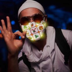 Christmas Lights Glowing Washable Face Mask Cartoons Covers Fashion Mouths Led Mouth Masks Halloween Cosplay Navidad Mascara color: A|B|C|D|G  Face Masks For Adults New Arrivals Protection Against COVID-19 Face Masks Best Sellers