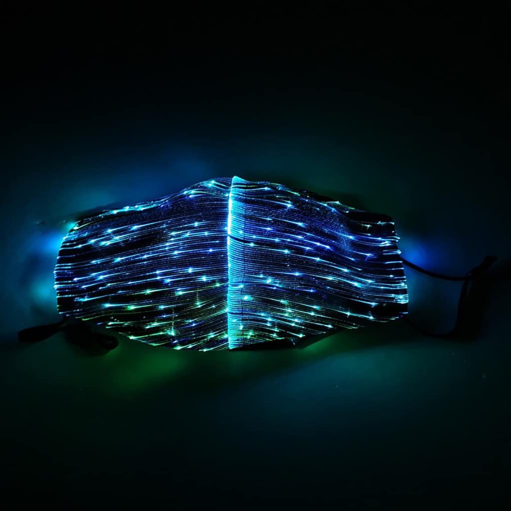 Colorful Led Mask For Women Fashion Colorful Glowing Nightclub Party Bar Bungee Rechargeable Party Decoration Mask Маска color: Black|White  Face Masks For Adults Protection Against COVID-19 Face Masks Safest LED Beauty Masks Best Sellers