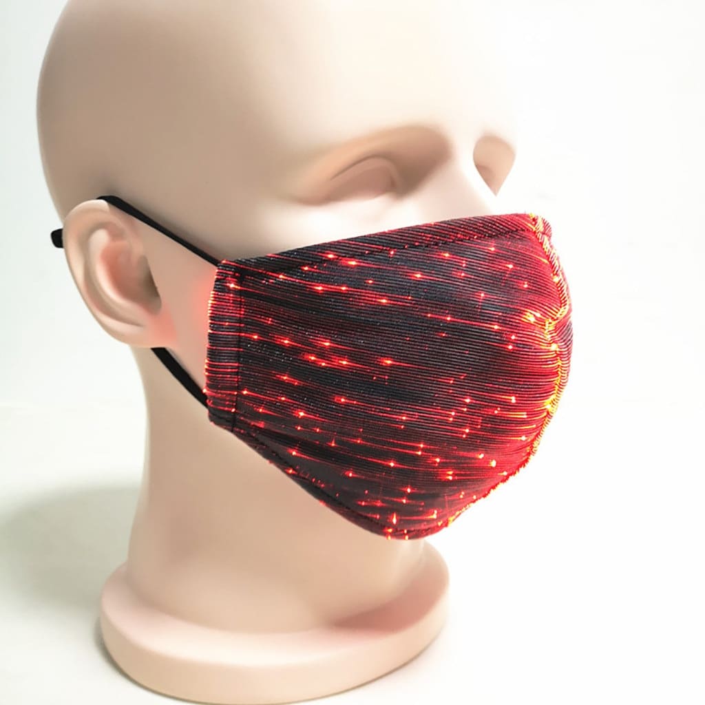Colorful Led Mask For Women Fashion Colorful Glowing Nightclub Party Bar Bungee Rechargeable Party Decoration Mask Маска color: Black|White  Face Masks For Adults Protection Against COVID-19 Face Masks Safest LED Beauty Masks Best Sellers