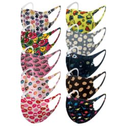Cute Washable Face Masks For Kids (10 Masks) color: A|B|C|D|E|F|G|H|I|J|K|L|M|N|O|P|Q|R  New Arrivals Protection Against COVID-19 Safest Face Masks For Kids Best Back to School Face Masks For Kids Best Sellers