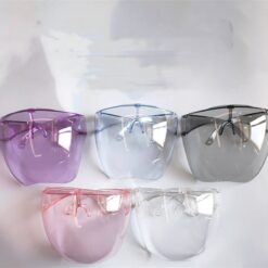 Fashion Clear Full Face Shield Colorful/Transparent Shield Visor Sunglasses PC Anti-Oil Anti-Fog Frame Goggle Shield Children color: Gradient blue|Gradient gray|Gradient green|Gradient orange|Gradient pink|Gradient purple|Gradient tea|Light blue|Light brown|Light pink|Light purple|transparent  New Arrivals Safest Face Masks For Kids Best Back to School Face Masks For Kids Best Sellers