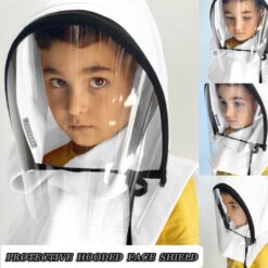 Full Protective Face Wear Clear Hooded Hat Face Shield Reusable Removable Masks For Face With Children Halloween Cosplay color: A|B|C|D  New Arrivals Coronavirus Protective Gear Safest Face Masks For Kids Best Back to School Face Masks For Kids Best Sellers