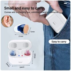 Rechargeable Hearing Aids V30 Intelligent Audifonos Mini Inner Ear for Elderly Sound Amplifier for Deafness with Charging Case color: V30-Blue|V30-Pair|V30-Red  Best Hearing Aids In 2022 New Arrivals Best Sellers
