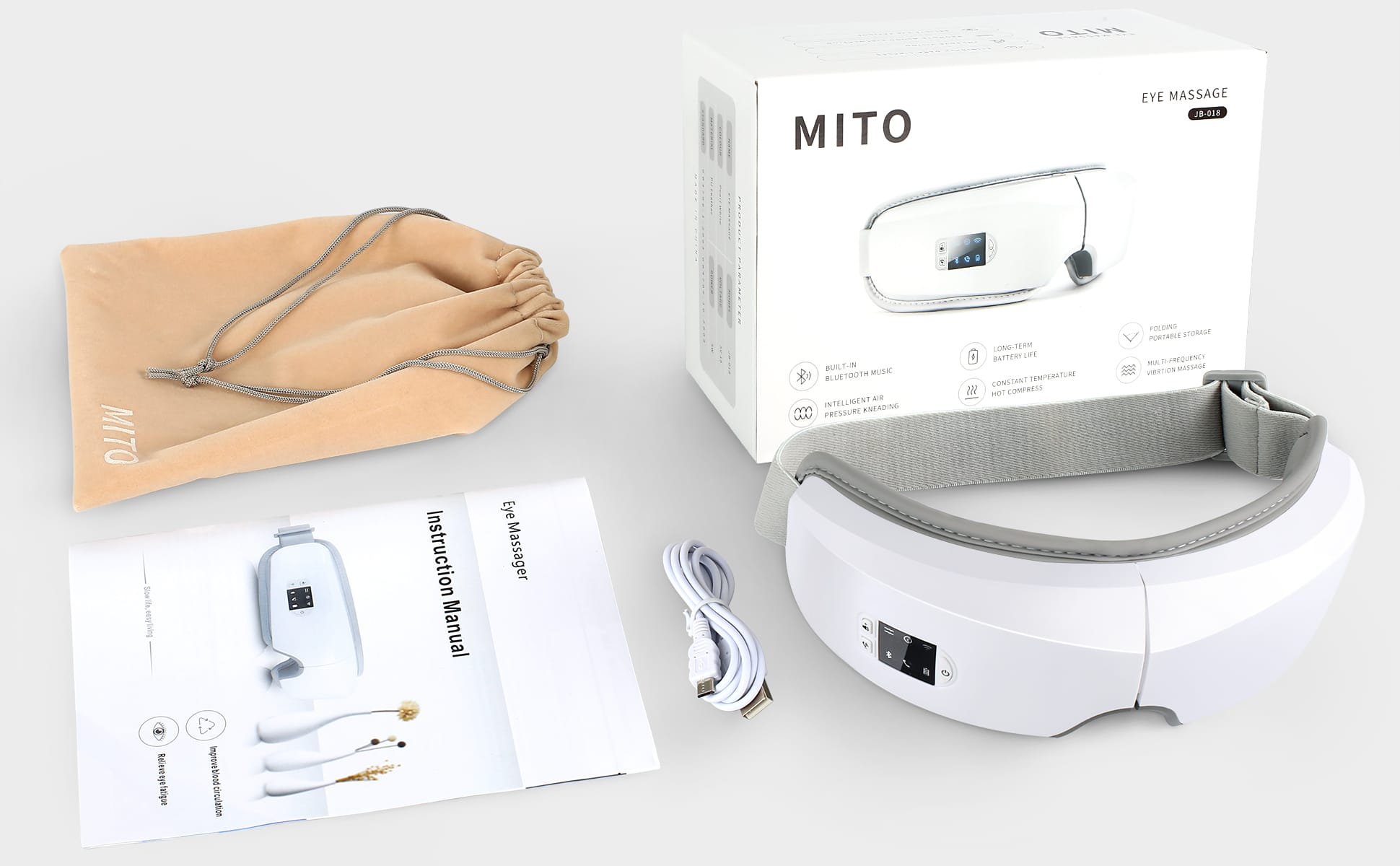 4D Smart Airbag Vibration Eye Massager Eye Care Instrumen Heating Bluetooth Music Relieves Fatigue And Dark Circles