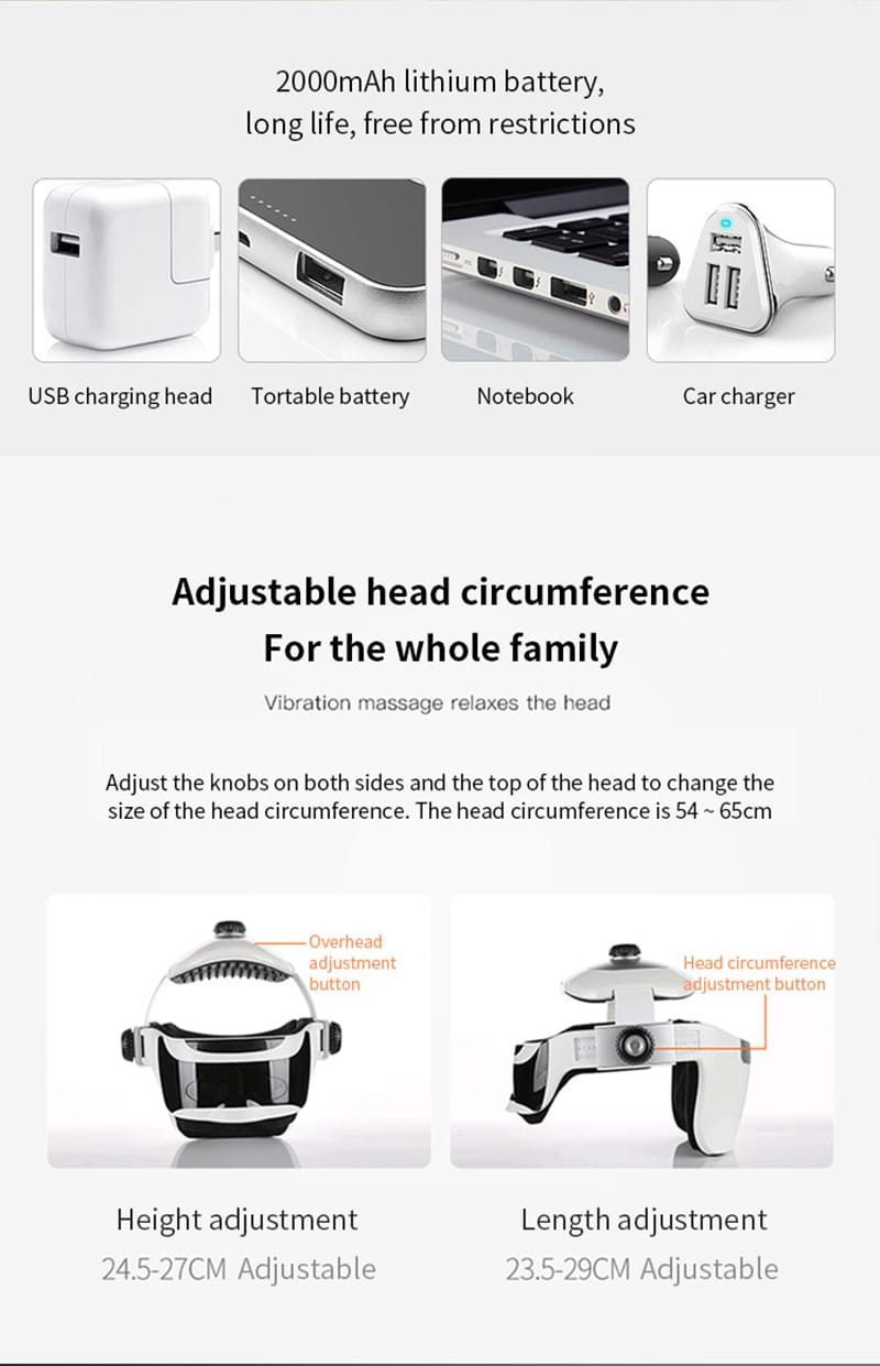 Electric Heating Head Massage Helmet Automatic Air Pressure Vibration Neck Massager Music Eye Massage Health Care