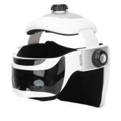 Electric Heating Head Massage Helmet Automatic Air Pressure Vibration Neck Massager Music Eye Massage Health Care color: White  New Arrivals Uncategorized Best Sellers