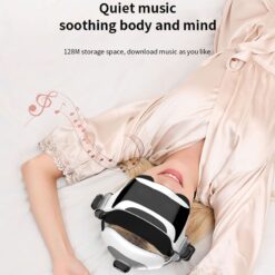 Electric Heating Head Massage Helmet Automatic Air Pressure Vibration Neck Massager Music Eye Massage Health Care color: White  New Arrivals Uncategorized Best Sellers