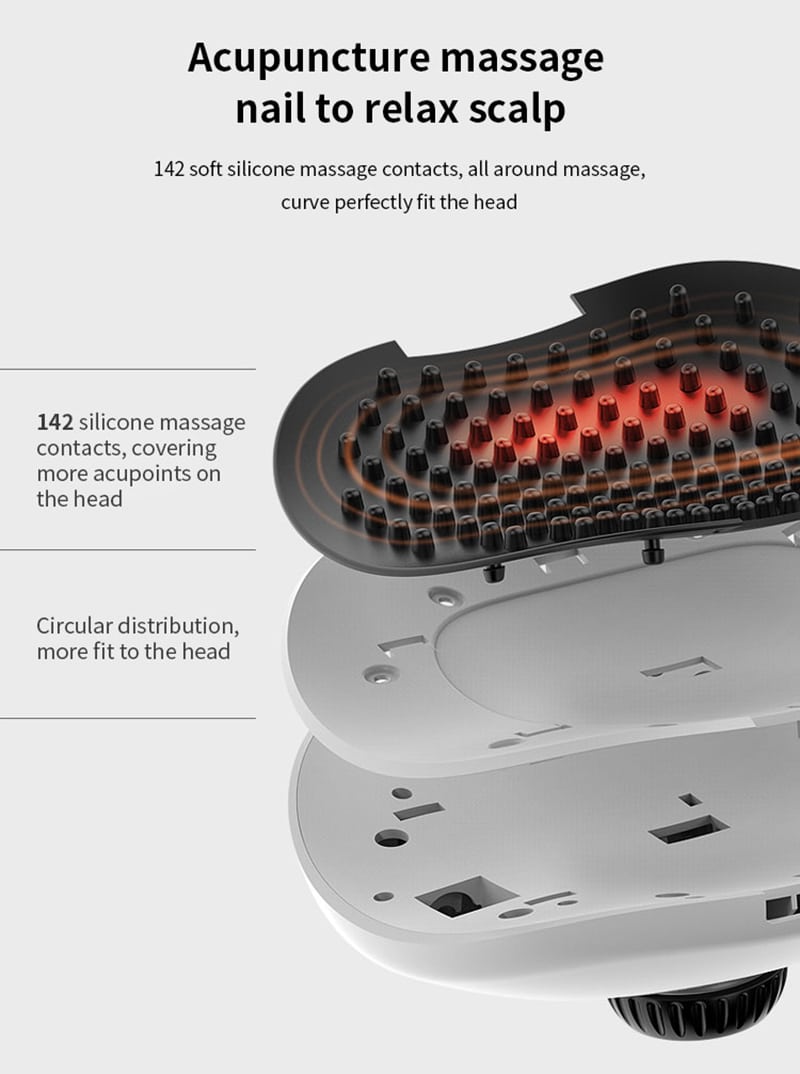 Electric Heating Head Massage Helmet Automatic Air Pressure Vibration Neck Massager Music Eye Massage Health Care
