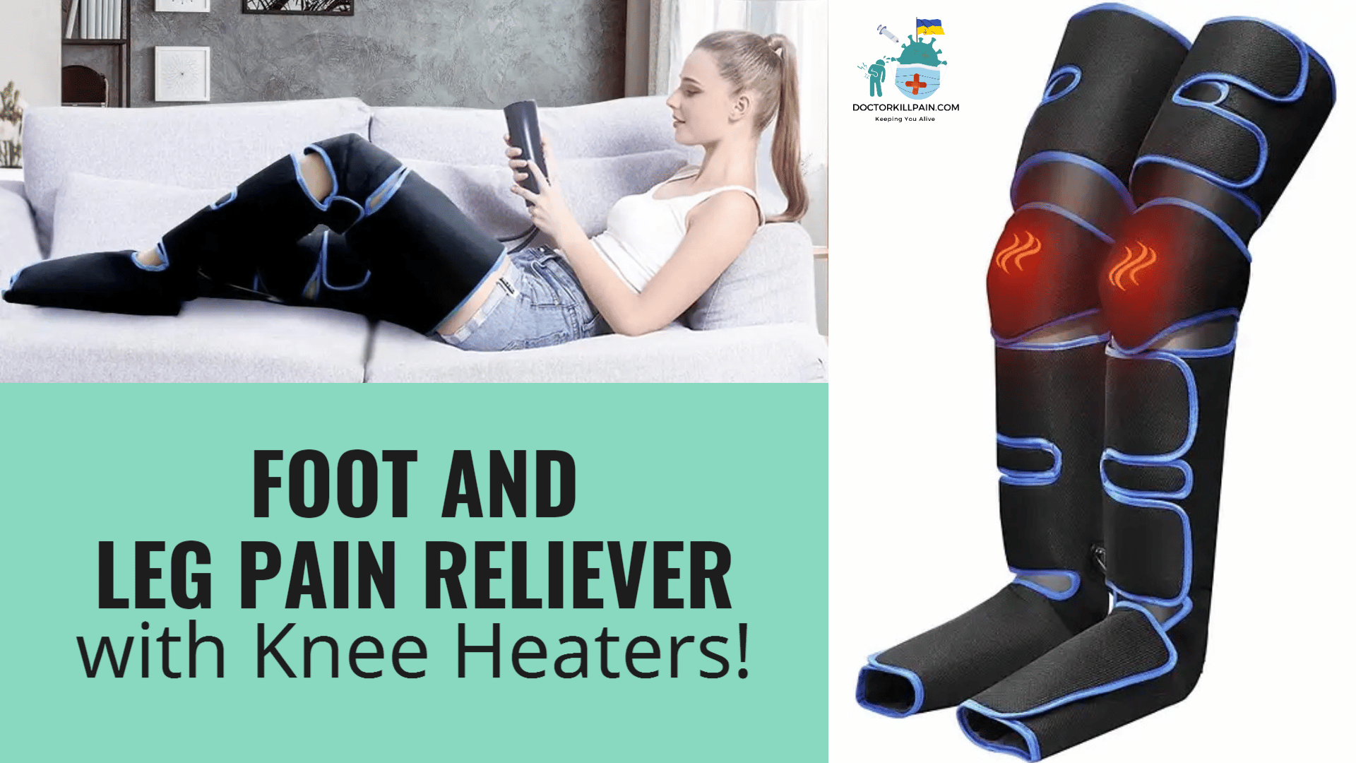 360° Professional Foot And Leg Pain Reliever & Massager with Knee Heaters